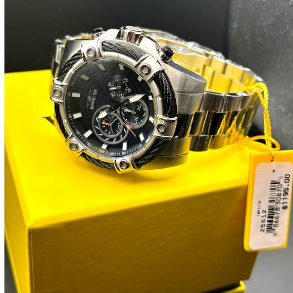 Invicta Bolt 25512 Mens 52mm Stainless Steel Chronograph Quartz 100m NIBWT - Picture 4 of 17